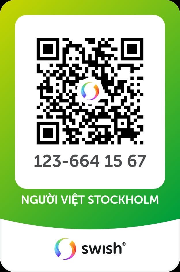 Mã QR Swish của Người Việt Stockholm, số 123 664 15 67